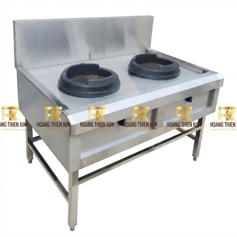 Bếp á công nghiệp 2 họng kiềng gang có gáy