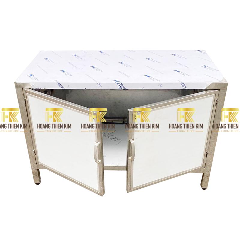 Tủ bếp inox có hộc cửa mở