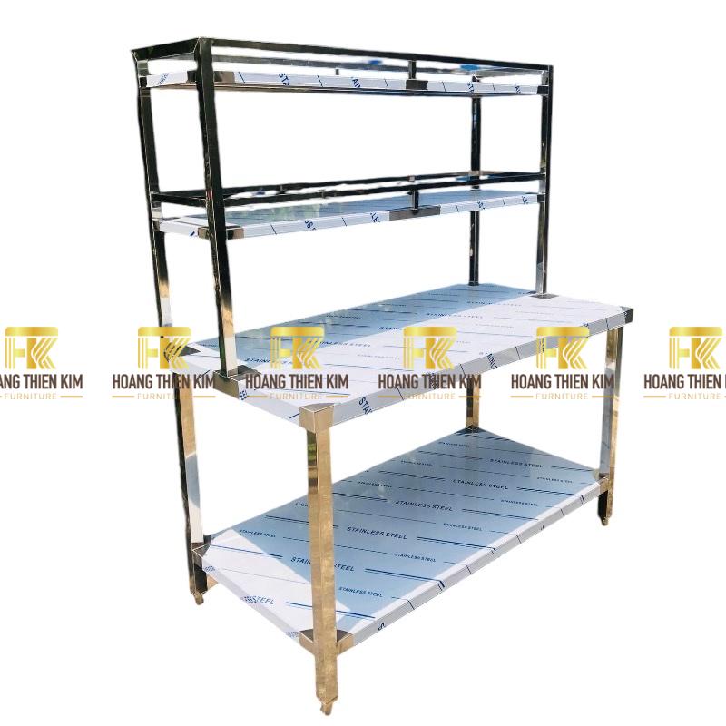 Bàn bếp 2 tầng 304 có kệ phẳng trên Bàn bếp 2 tầng 304 có kệ phẳng trên