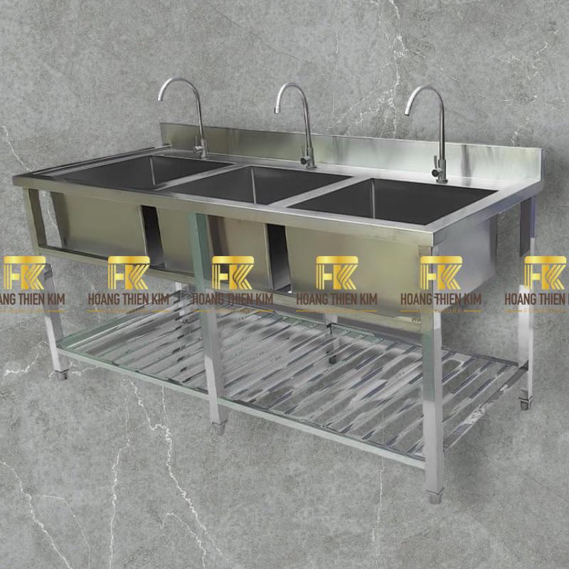 Chậu rửa 3 hộc có gáy và nan dưới Chậu rửa 3 hộc có gáy và nan dưới