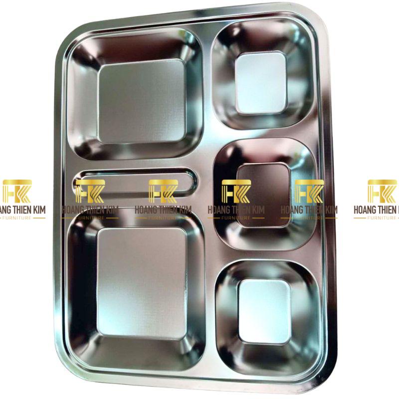 khay inox 01 6 ngan nong 35x26x26cm