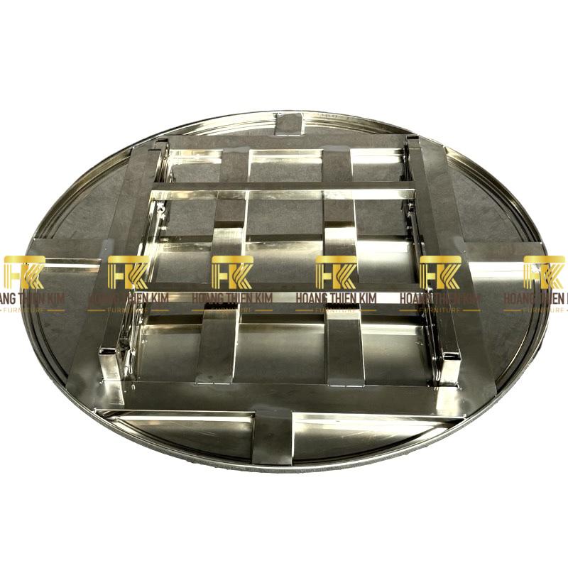 Bàn tròn 1m4 inox 304 chân gấp gọn Bàn tròn 1m4 inox 304 chân gấp gọn