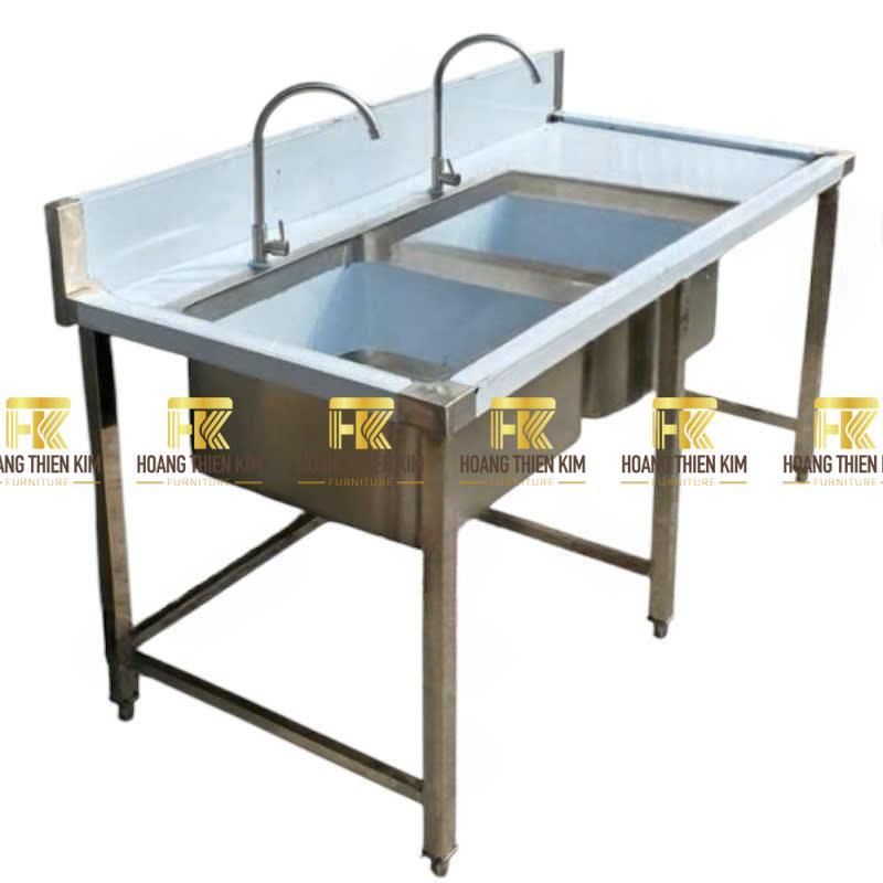 Chậu rửa inox 2 hộc có bàn chờ