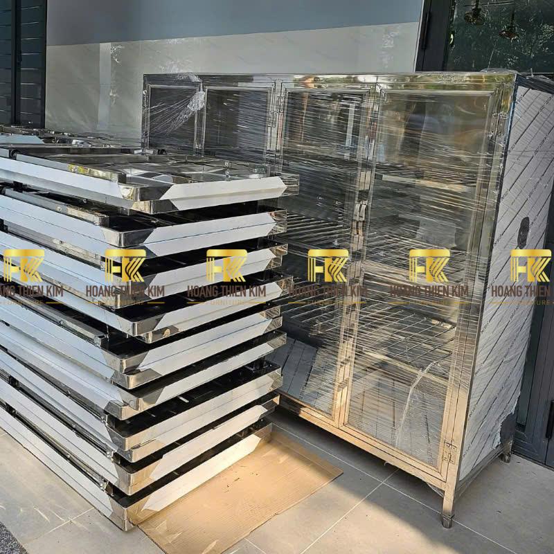 Tủ bếp 2 cánh kính inox 304 Tủ bếp 2 cánh kính inox 304
