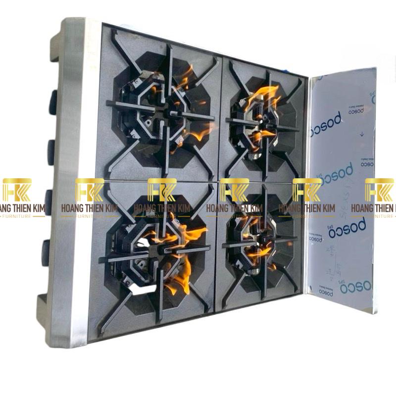 Bếp âu 4 họng inox 304 chân thấp Bếp âu 4 họng inox 304 chân thấp