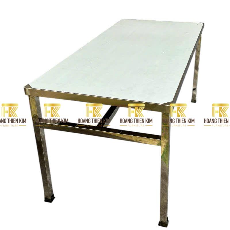 Bàn ăn công nghiệp inox 304 chân vuông cố định Bàn ăn công nghiệp inox 304 chân vuông cố định