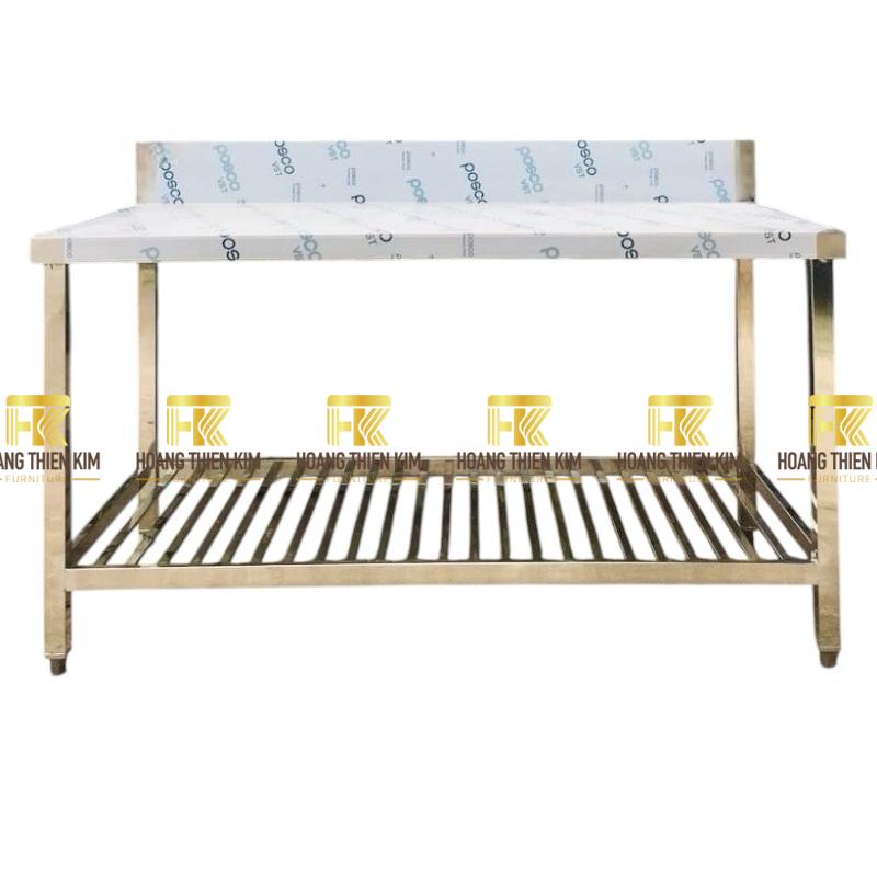 Bàn thao tác 1 tầng có nan dưới inox 304 Bàn thao tác 1 tầng có nan dưới inox 304