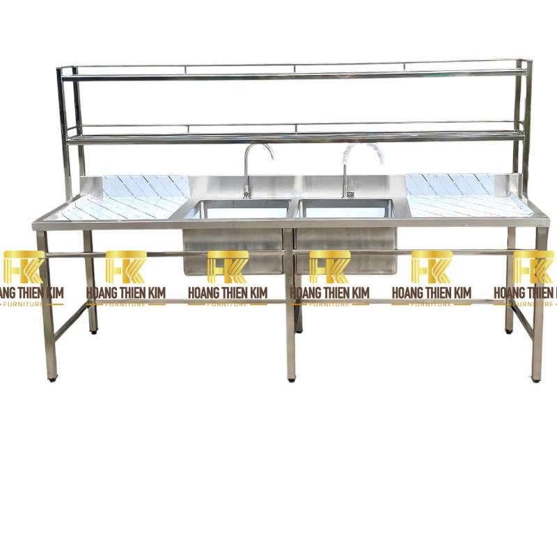 Chậu rửa bát 2 hố có bàn chờ (10)