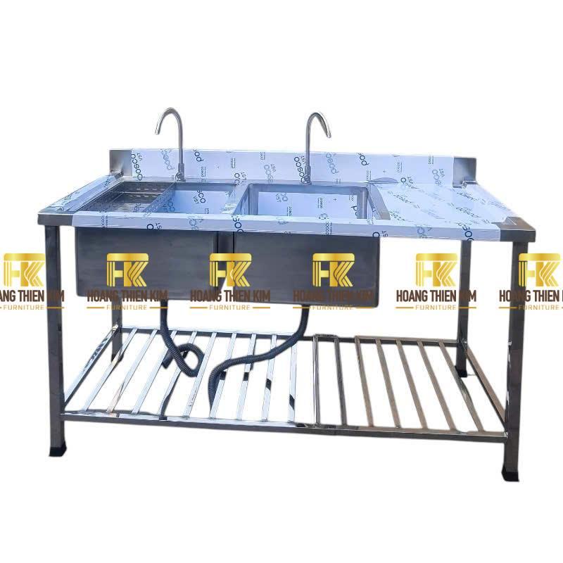 Chậu rửa bát 2 hố có bàn chờ (5)