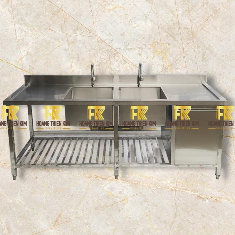 Chậu rửa bát 2 hố có bàn chờ (6)
