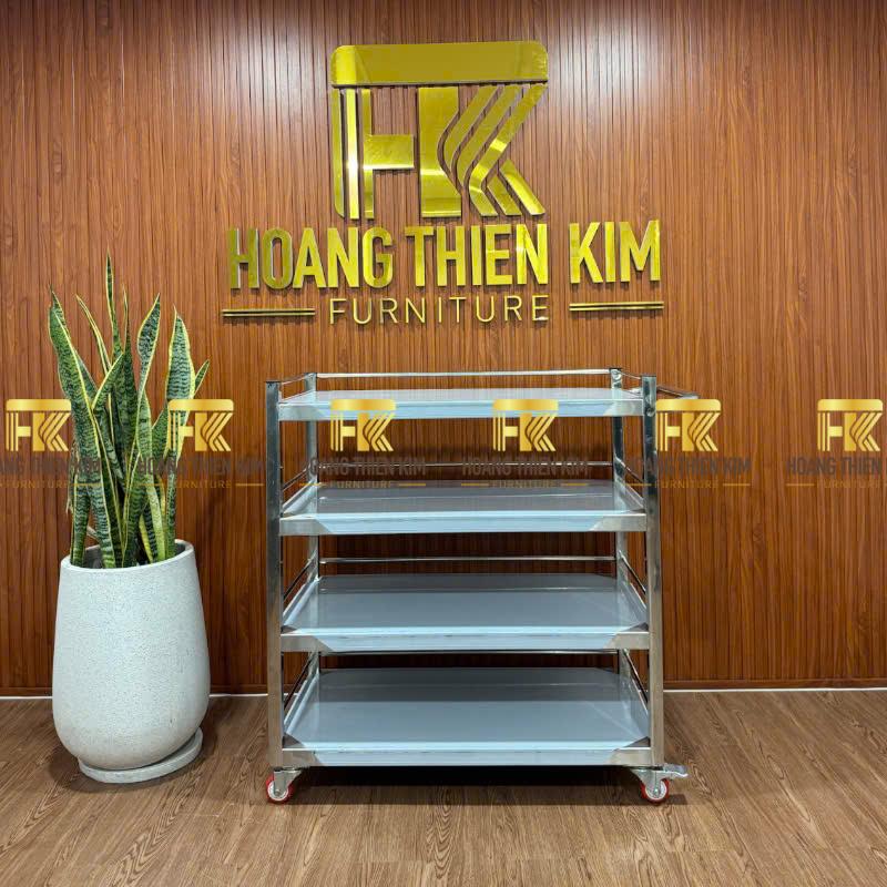 Xe đẩy 4 tầng inox 304 Xe đẩy 4 tầng inox 304
