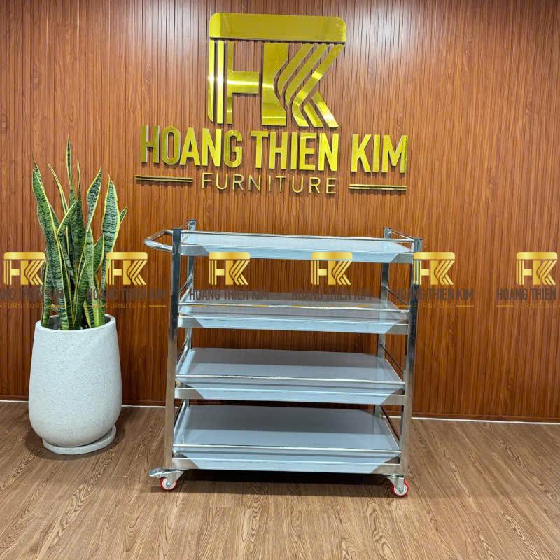 Xe đẩy 4 tầng inox 304