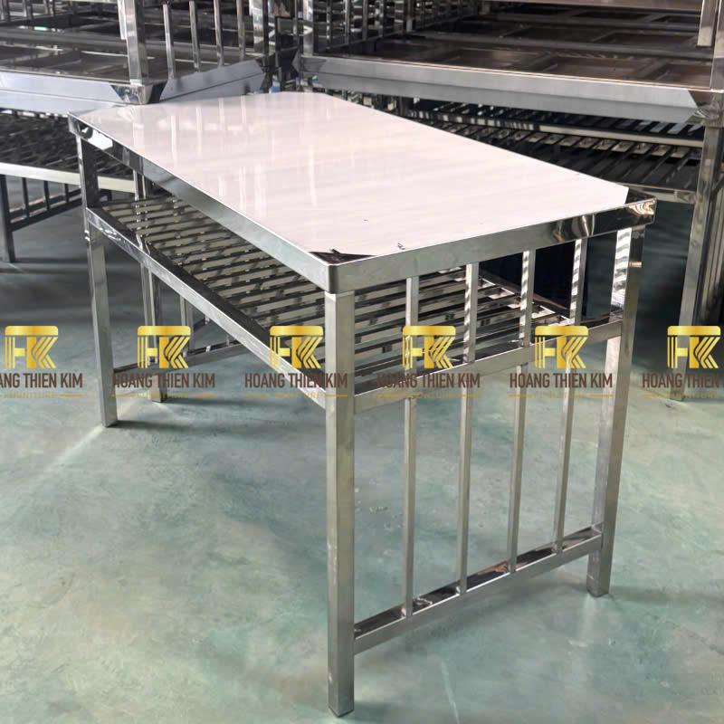 Bàn thao tác 2 tầng inox 201