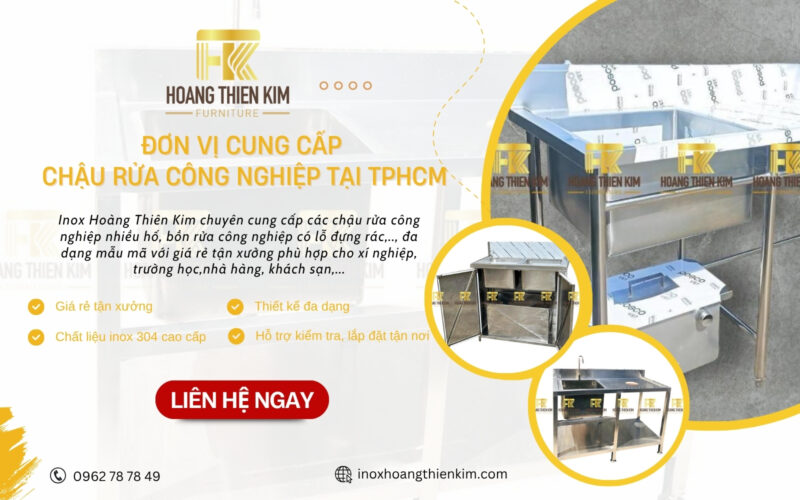 Inox Hoàng Thiên Kim cung cấp chậu rửa công nghiệp