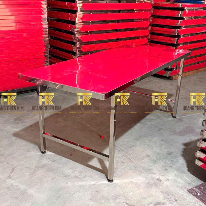 Bàn chữ nhật D1800 x R750 x C750mm chân xếp thái