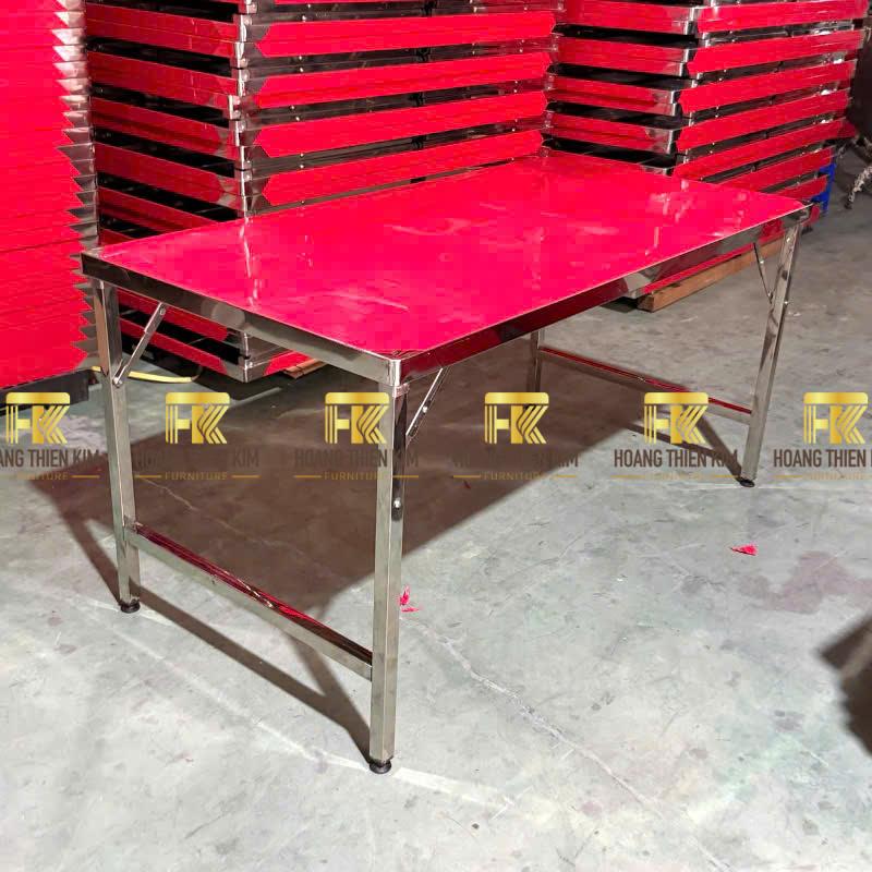 Bàn chữ nhật D1500 x R750 x C750mm chân xếp thái