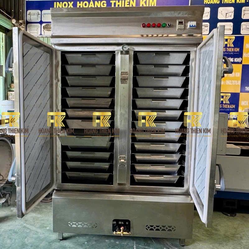 Tủ nấu cơm công nghiệp bằng điện và gas 120kg Tủ nấu cơm công nghiệp bằng điện và gas 120kg